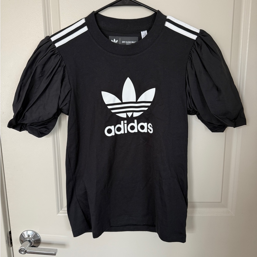 Adidas x Dry Clean Only Black Puff Sleeve Top